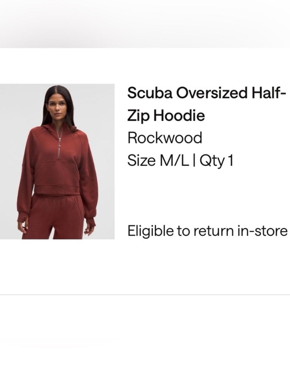 Lululemon Scuba Oversized Half- Zip Hoodie M/L Rockwood